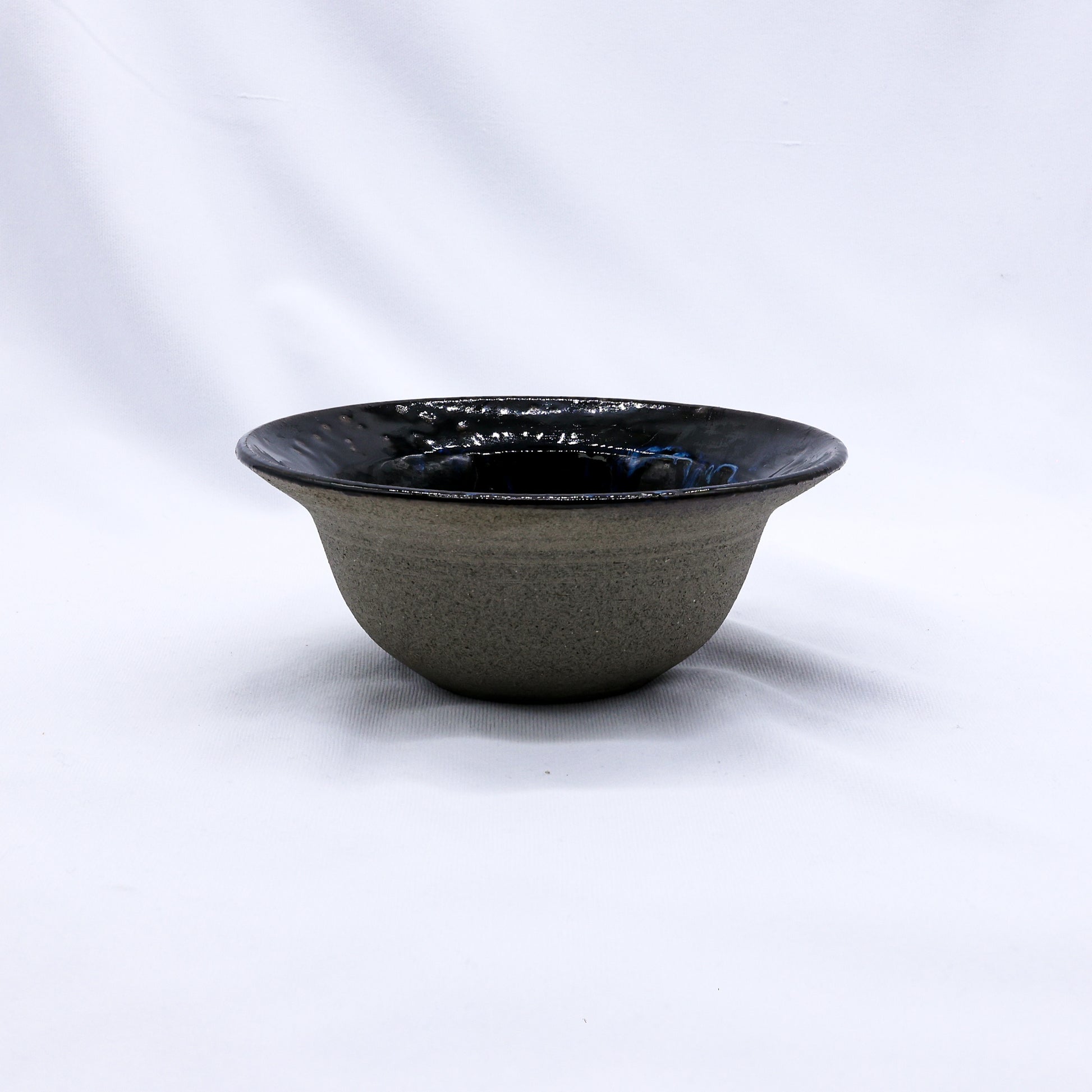 7,5' Turquoise Blue Handmade Grey Stoneware Bowl