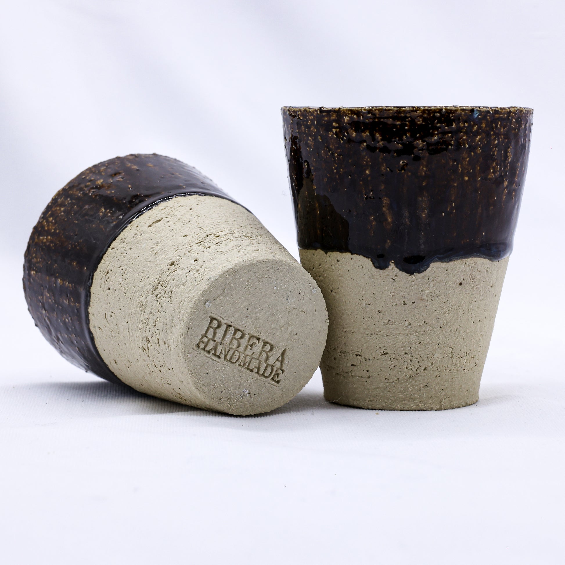 Bluvio Quadra Milled Stoneware Tall Handmade Ceramic Cup