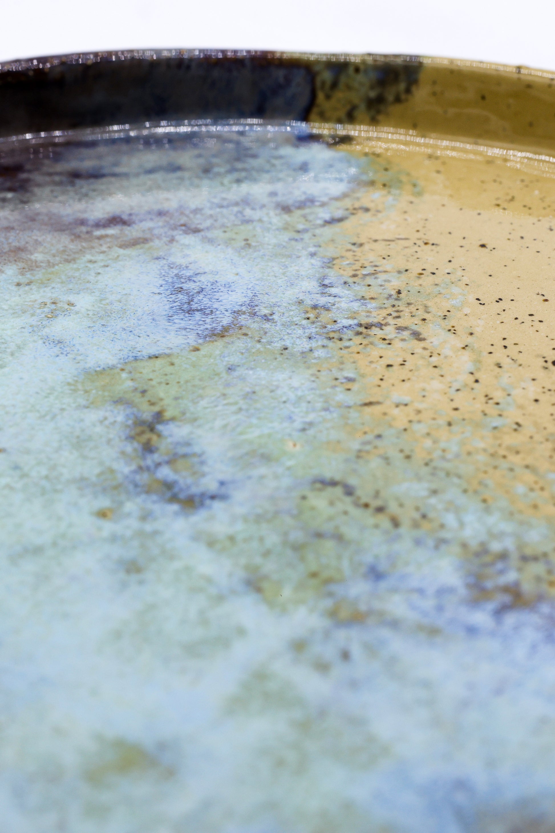 23cm Dark Blue Stoneware Handmade Ceramic Dinner Plate