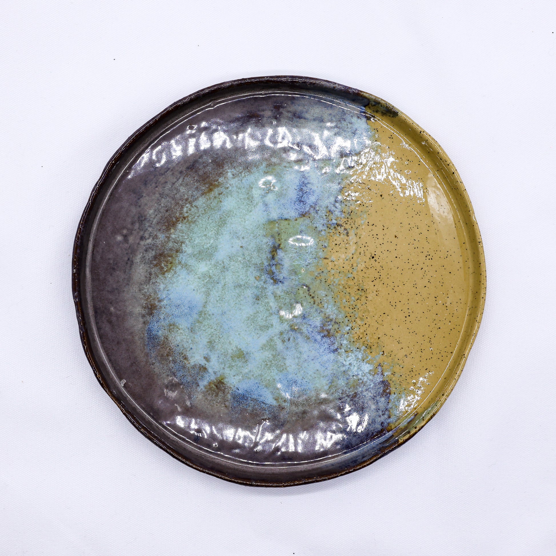 27cm Dark Blue Stoneware Handmade Ceramic Dinner Plate