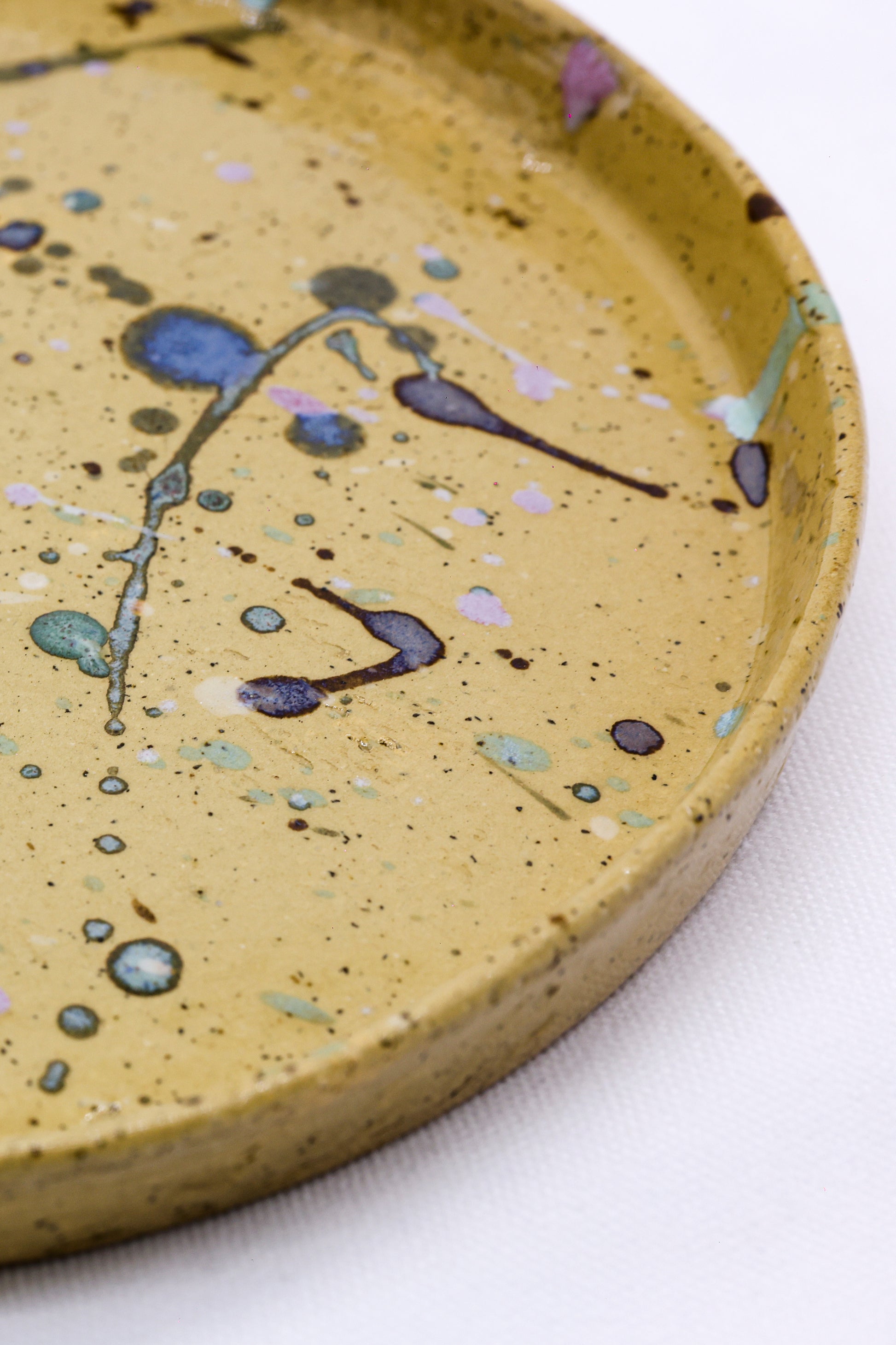 23cm Paint Splash Stoneware Handmade Ceramic Dinner Plate