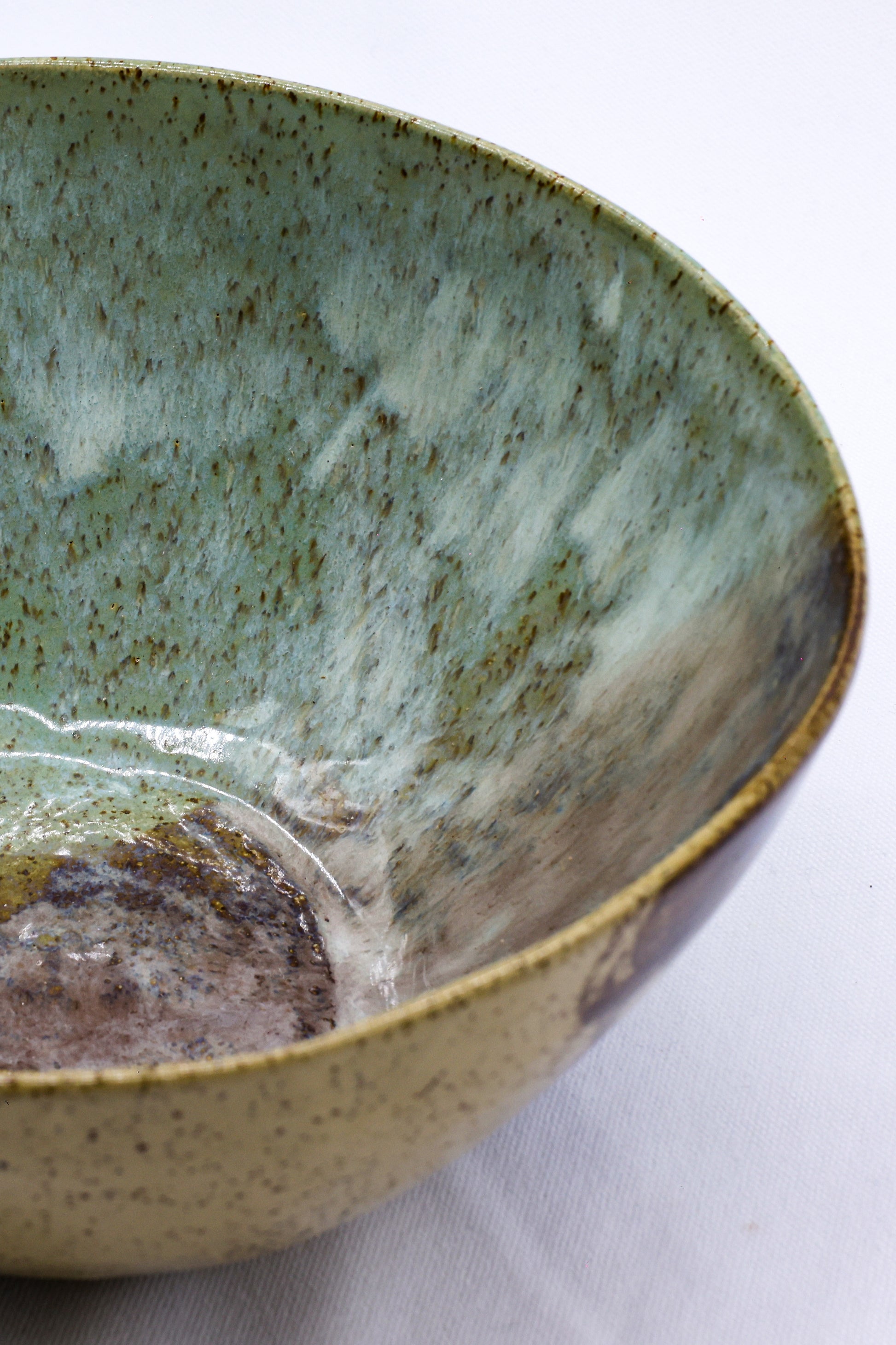 Large Green Handmade Ceramic Stoneware Bowl
