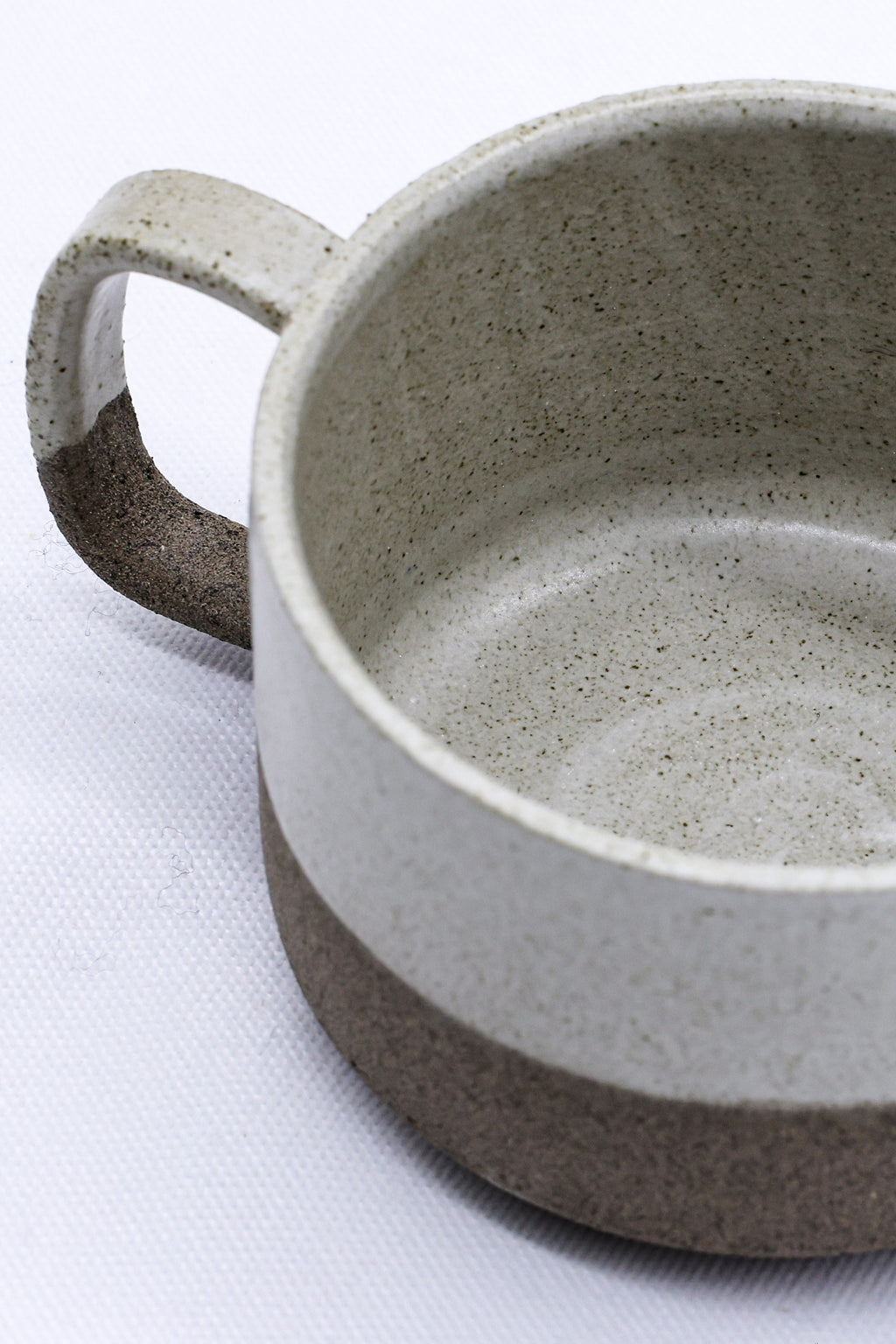 Matte White Handmade Ceramic Smoked Grey Stoneware Big Ceramic Mug