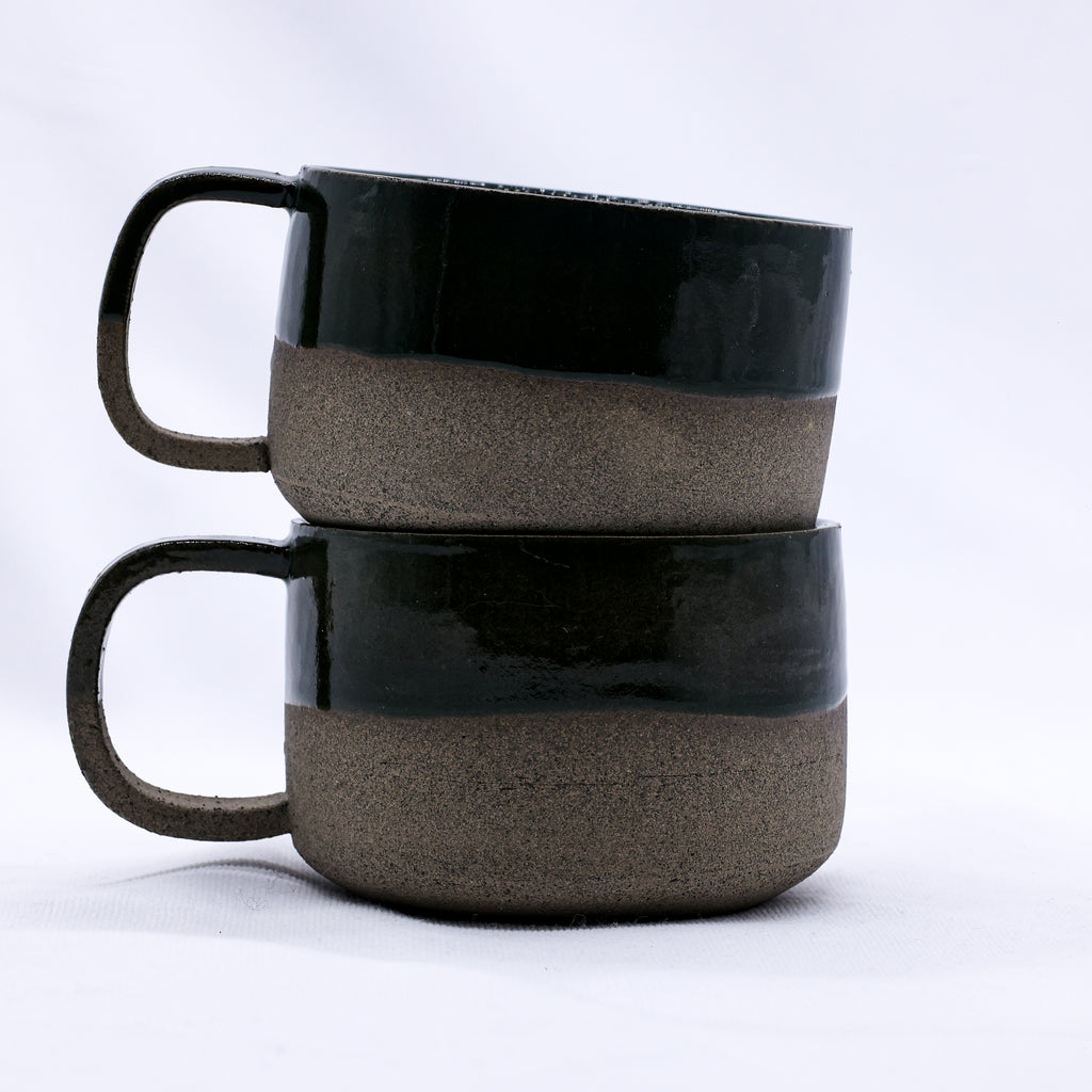 Bluverde Grande Handmade Ceramic Smoked Grey Stoneware Big Ceramic Mug