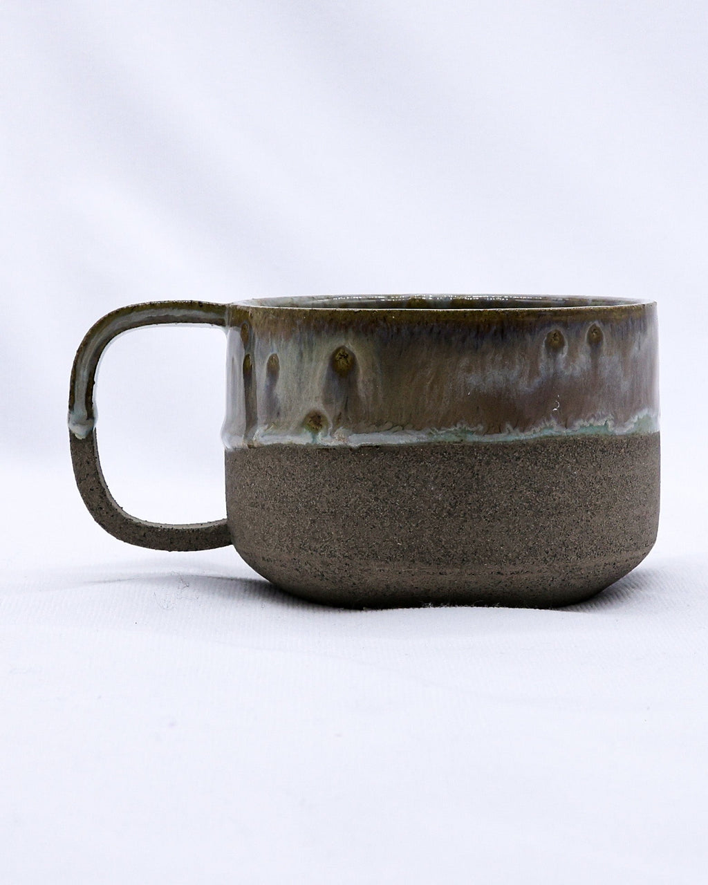 Brown Handmade Ceramic Smoked Grey Stoneware Big Ceramic Mug