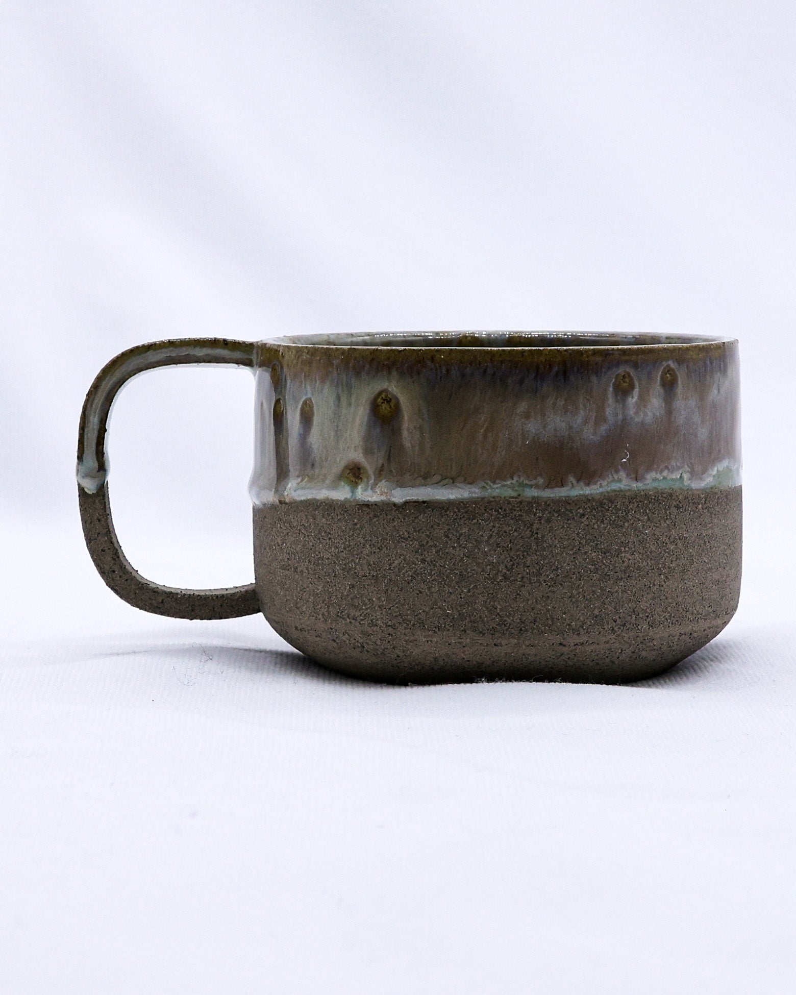 Brown Handmade Ceramic Smoked Grey Stoneware Big Ceramic Mug
