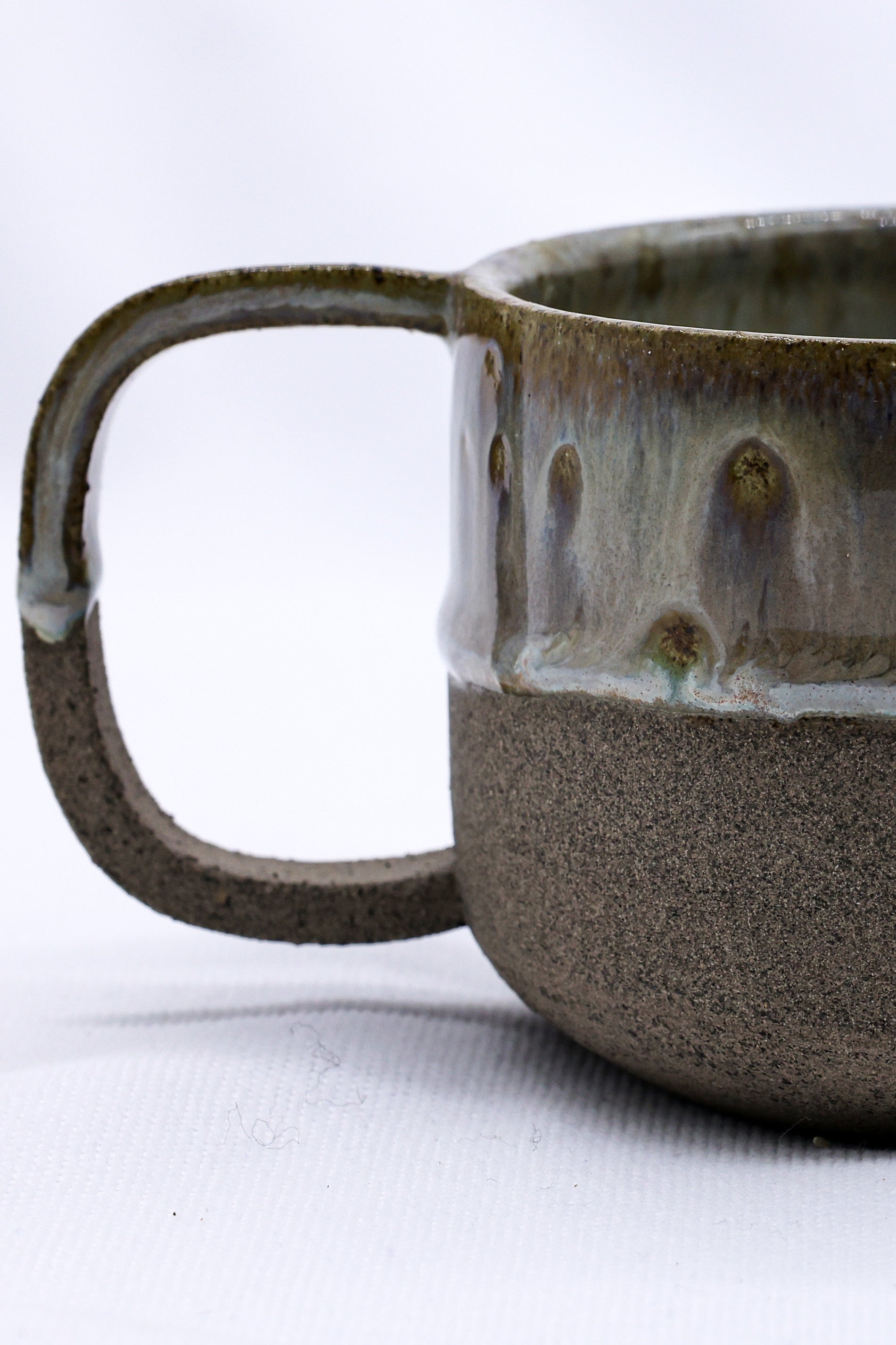 Brown Handmade Ceramic Smoked Grey Stoneware Big Ceramic Mug