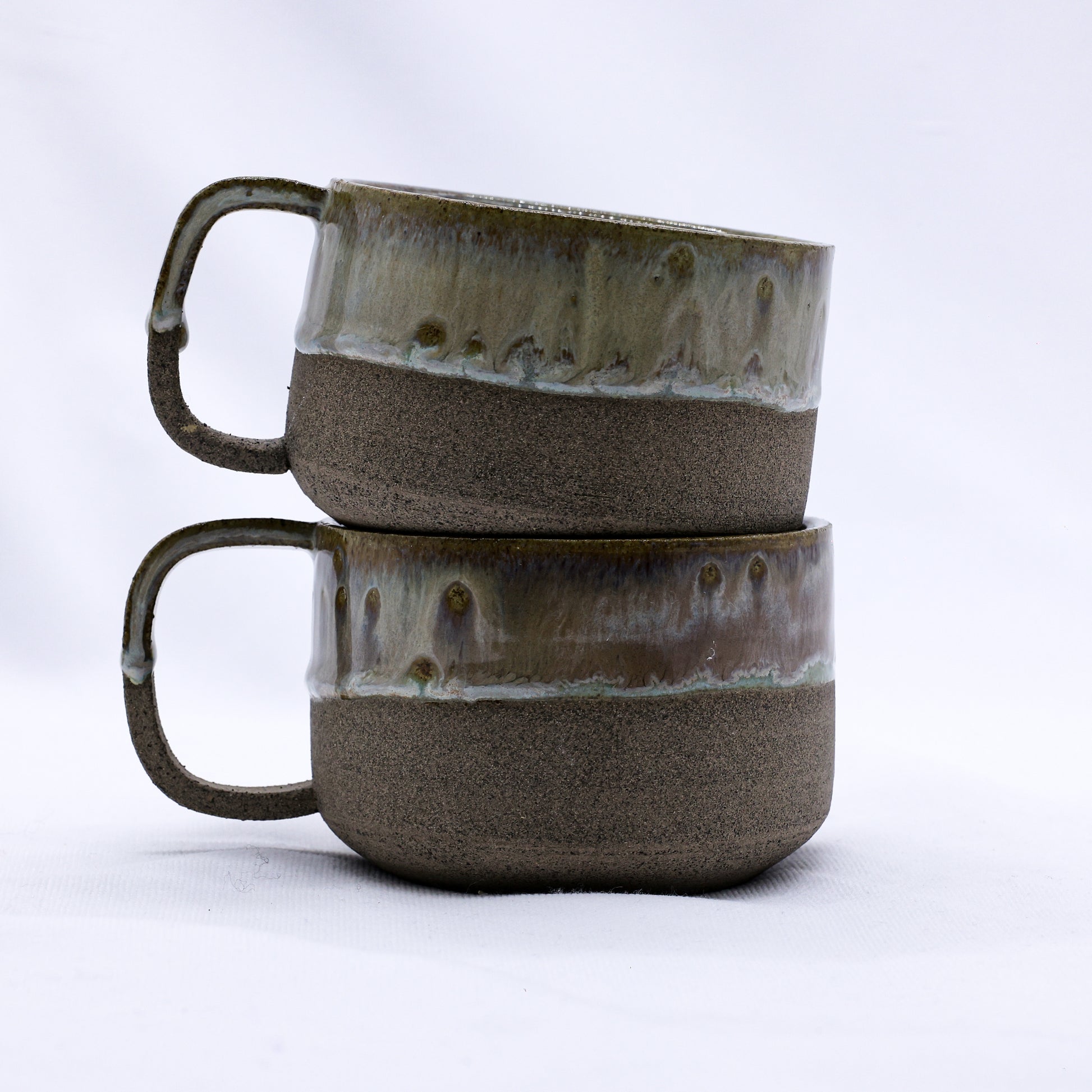 Brown Handmade Ceramic Smoked Grey Stoneware Big Ceramic Mug