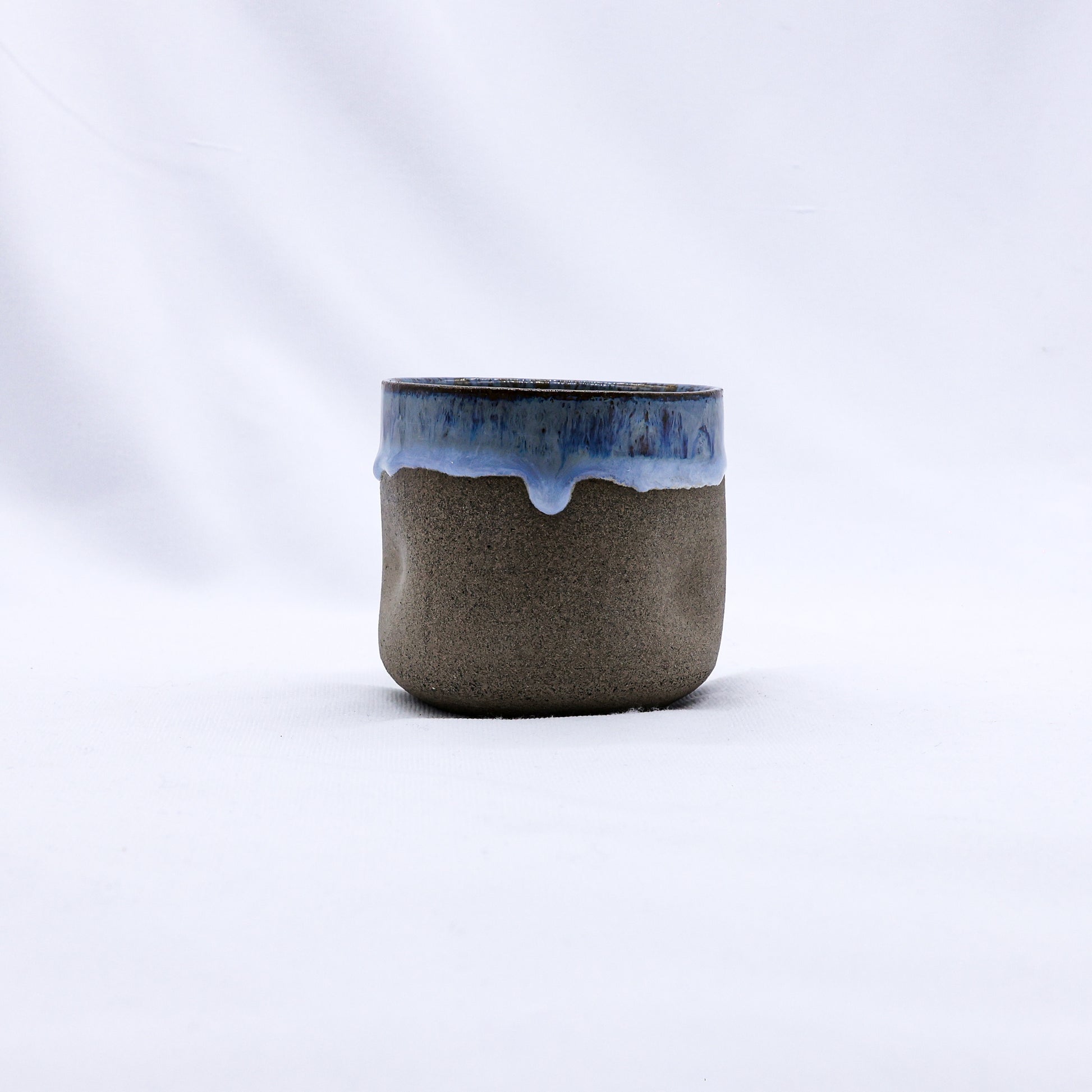 Blunero Goccio Handmade Ceramic Smoked Grey Stoneware Short Cup