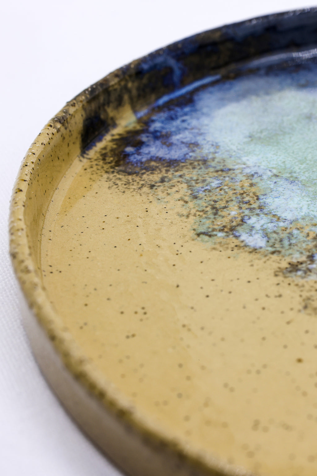 27cm Green Stoneware Handmade Ceramic Dinner Plate