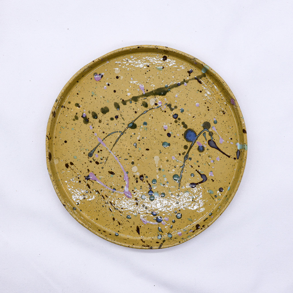 23cm Paint Splash Stoneware Handmade Ceramic Dinner Plate