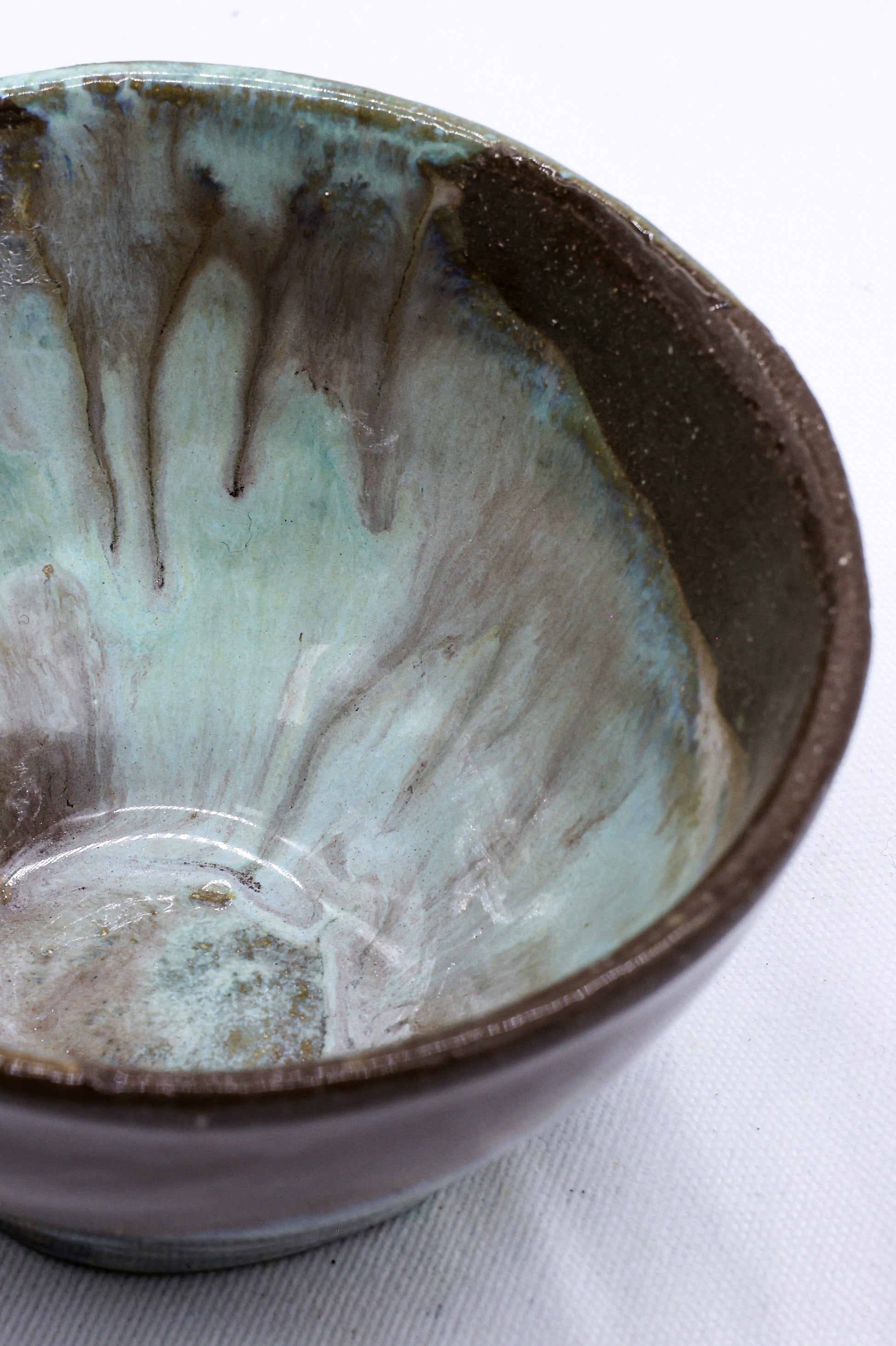 Small Smoked Grey Pure White Small Handmade Ceramic Stoneware Dinner Bowl